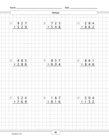 long division workbook 1 digit, 2 digits