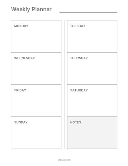 Weekly Planner, Two-Column