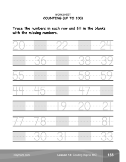 Counting to 100 Kindergarten Math Book Page