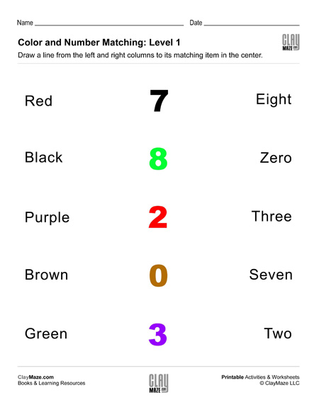 match colors and numbers