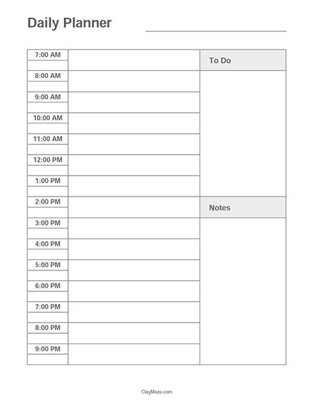 Daily Planner with to-do list and notes