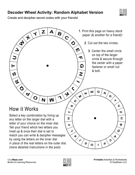 spy decoder wheel random alphabet version childrens homeschool books workbooks supplies and free worksheets