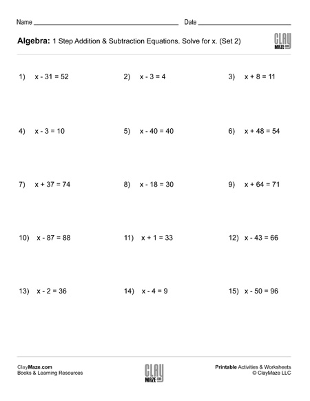 one-step-equations-fractions-worksheet