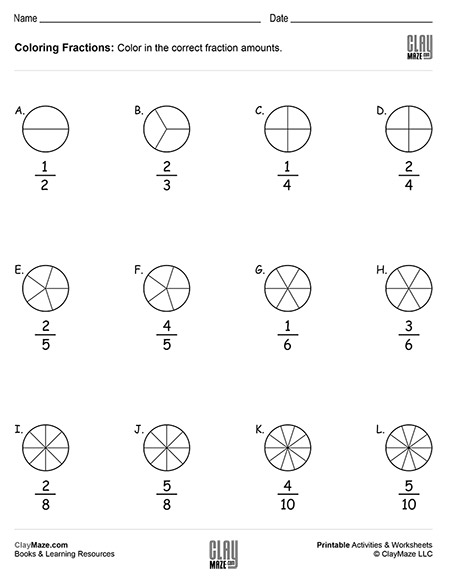 color the fractions