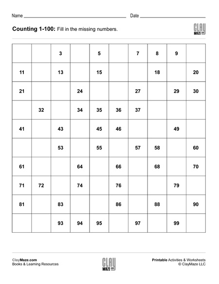 counting chart 1-100
