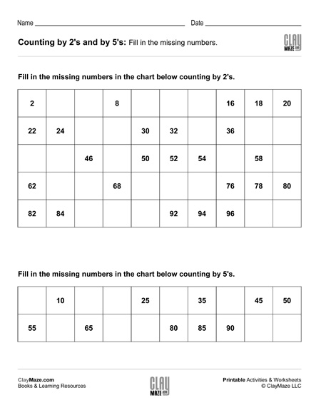 counting by 2 and counting by 5