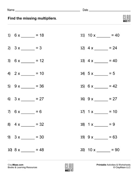 find missing multipliers