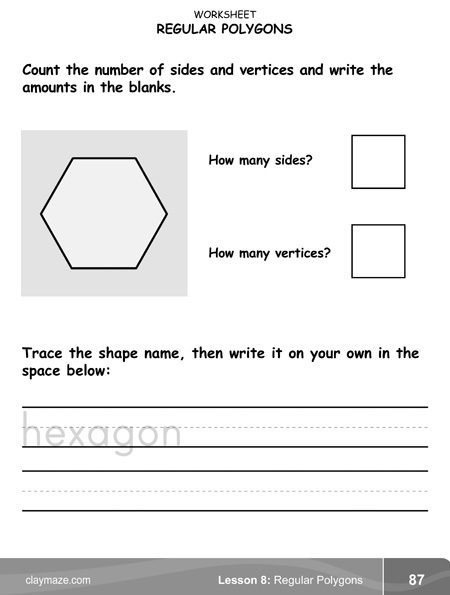 geometry hexagon worksheet