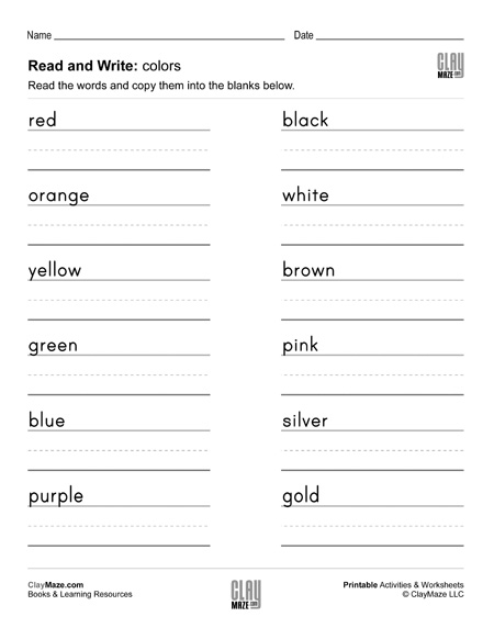 read and write colors