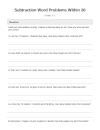 Subtraction Word Problems (Grades 1–2) - Workbooks and Free Worksheets ...
