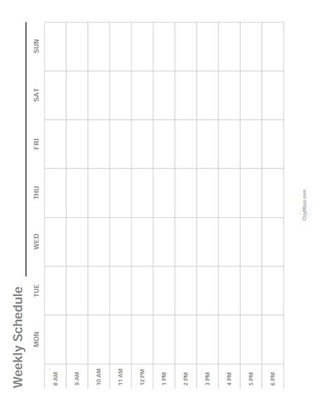 Weekly Planner, Monday-Sunday