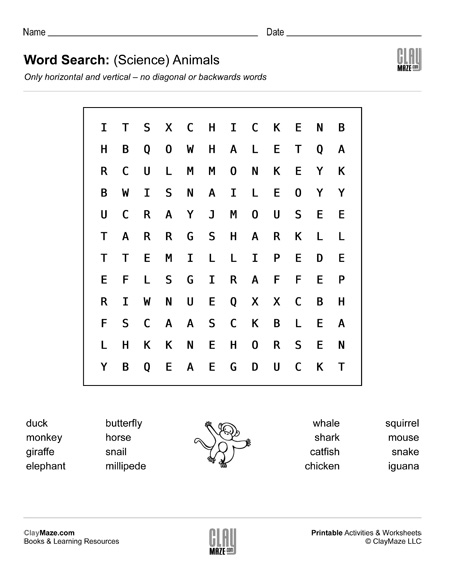 word search worksheet